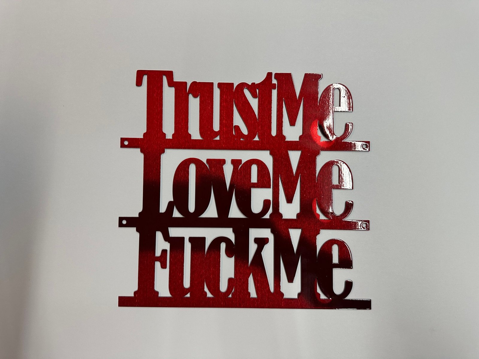 Sm-Trust Me, Love Me, F**k Me - Bold Metal Art
