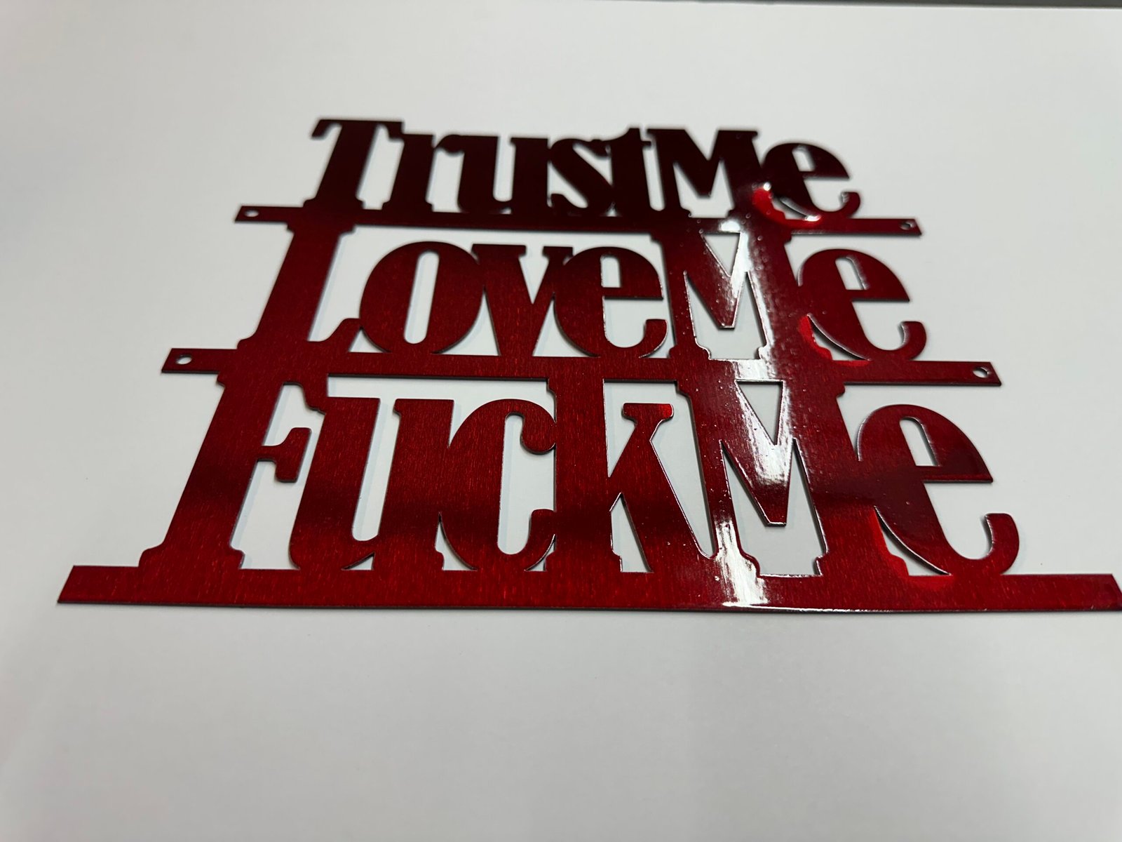 Sm-Trust Me, Love Me, F**k Me - Bold Metal Art - Image 8