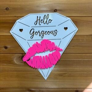 Hello Gorgeous - Diamond Kiss Metal Art