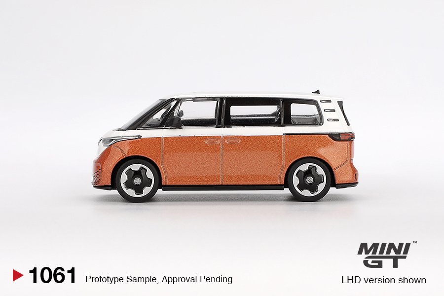 MINI GT #1061 — Volkswagen ID.Buzz Candy White / Energetic Orange - Image 5