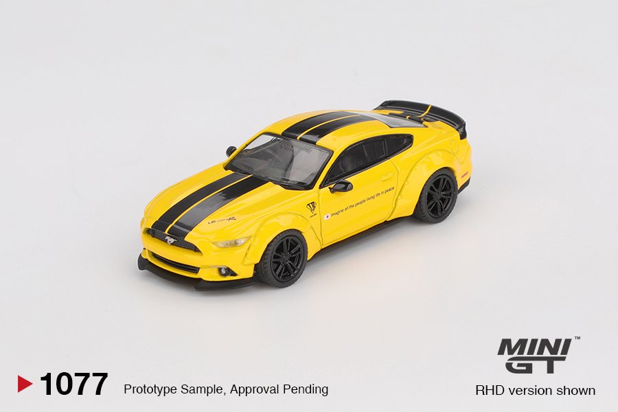 MINI GT #1077 — LB-WORKS FORD MUSTANG Triple Yellow - Image 3