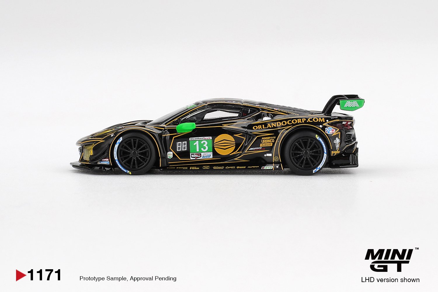 MINI GT #1171 — Chevrolet Corvette Z06 GT3.R #13 AWA 2025 IMSA Daytona 24 Hrs - Image 4