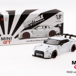 MINI GT #9 — LB★WORKS Nissan GT-R (R35) Type 1, Rear Wing Ver 1 Matte White LHD version - MGT00009-L RHD version - MGT00009-R