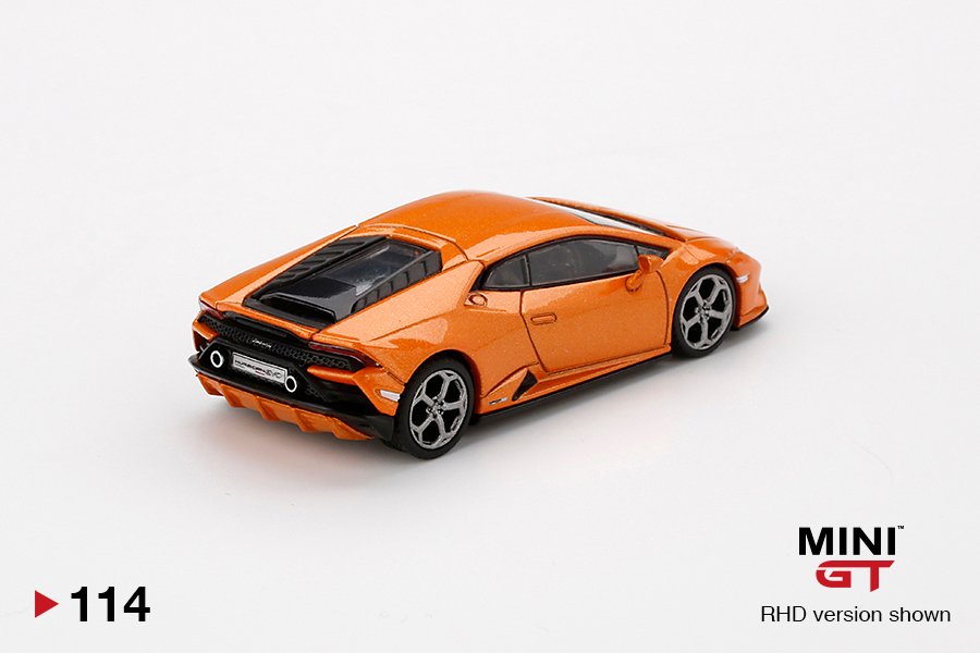 MINI GT #114 — Lamborghini Huracan EVO Arancio Borealis - Image 4