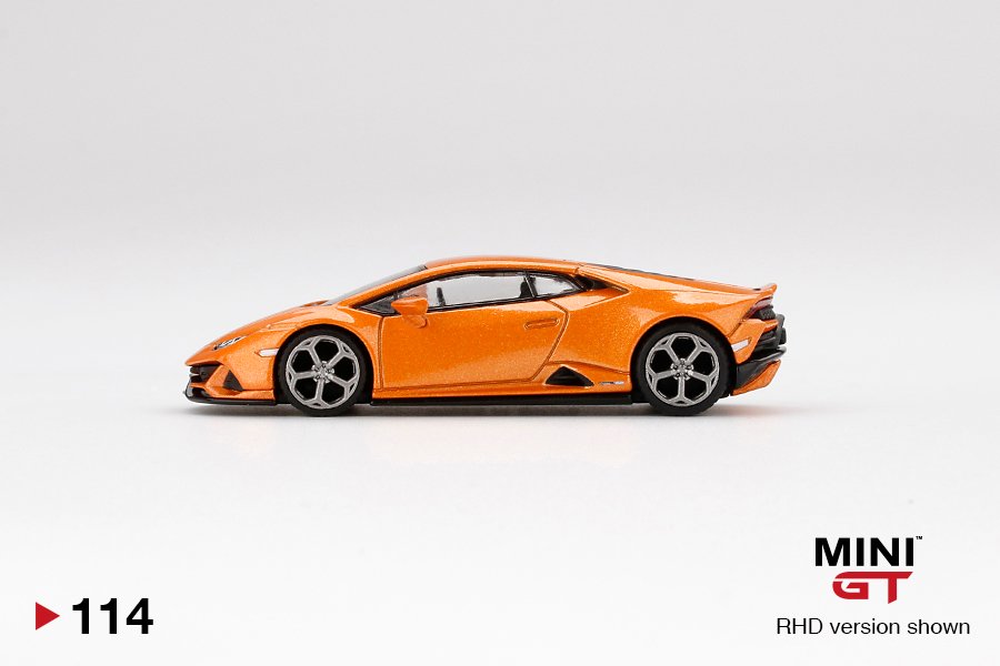 MINI GT #114 — Lamborghini Huracan EVO Arancio Borealis - Image 5