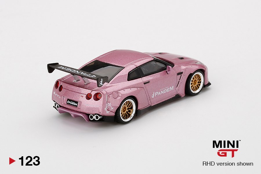 MINI GT #123 — Pandem Nissan GT-R (R35) GT Wing Passion Pink - Image 4