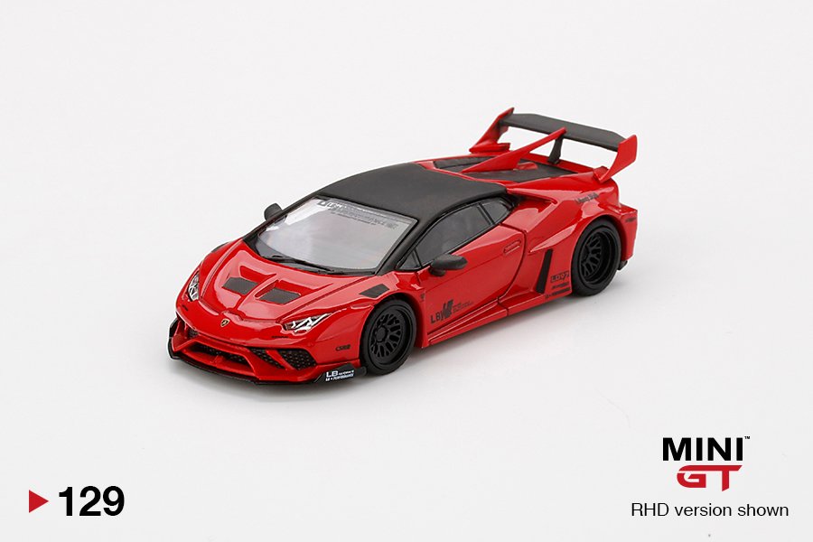 MINI GT #129 — LB★WORKS Lamborghini Huracan GT Rosso Mars - Image 3
