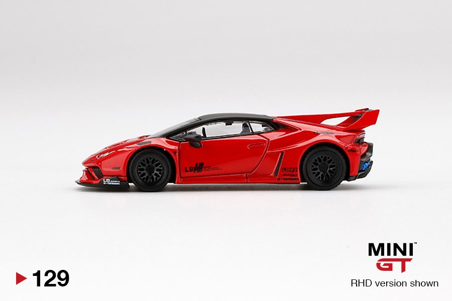 MINI GT #129 — LB★WORKS Lamborghini Huracan GT Rosso Mars - Image 4