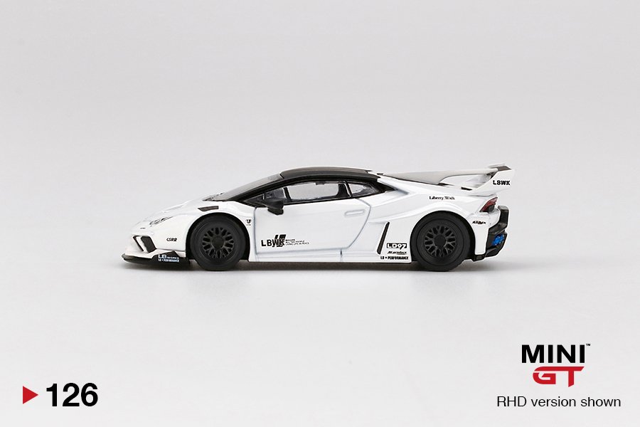 MINI GT #126 — LB★WORKS Lamborghini Huracán GT White LHD version - MGT00126-L RHD version - MGT00126-R - Image 5