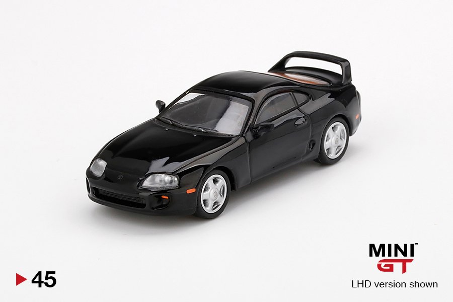 MINI GT #45 — Toyota Supra (JZA80) Black LHD version - MGT00045-L RHD version - MGT00045-R - Image 3