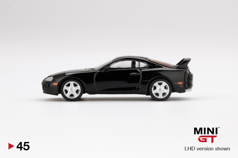MINI GT #45 — Toyota Supra (JZA80) Black LHD version - MGT00045-L RHD version - MGT00045-R - Image 5