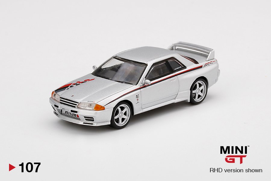 MINI GT #107 — Nissan Skyline GT-R (R32) Nismo S-Tune Silver RHD version only- MGT00107-R - Image 3