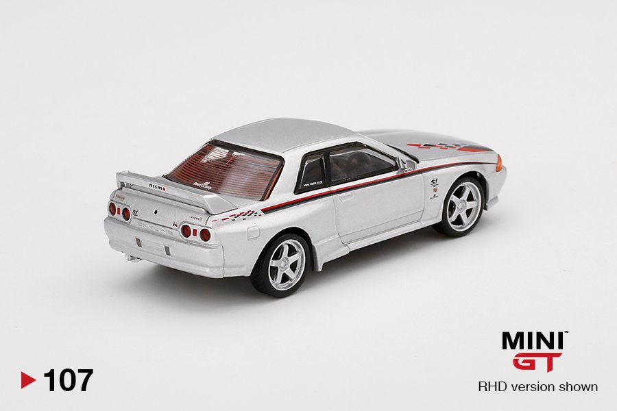 MINI GT #107 — Nissan Skyline GT-R (R32) Nismo S-Tune Silver RHD version only- MGT00107-R - Image 4
