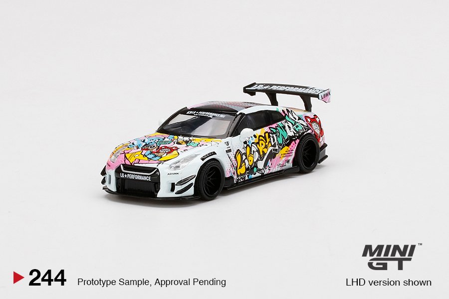 MINI GT #244 — LB★WORKS Nissan GT-R (R35) Type 2 Rear Wing ver 3 "LBWK Kuma Graffiti" LHD version only Limited Edition 5000 pcs - Image 3