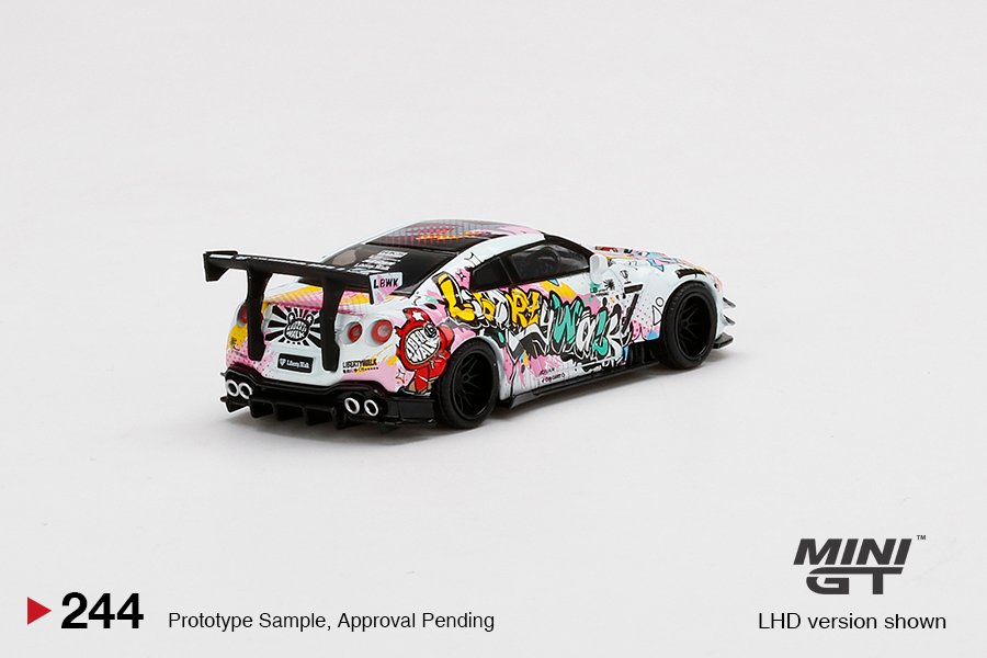 MINI GT #244 — LB★WORKS Nissan GT-R (R35) Type 2 Rear Wing ver 3 "LBWK Kuma Graffiti" LHD version only Limited Edition 5000 pcs - Image 4