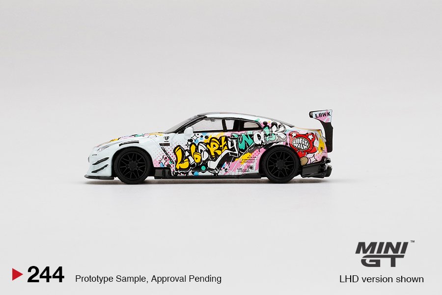 MINI GT #244 — LB★WORKS Nissan GT-R (R35) Type 2 Rear Wing ver 3 "LBWK Kuma Graffiti" LHD version only Limited Edition 5000 pcs - Image 5