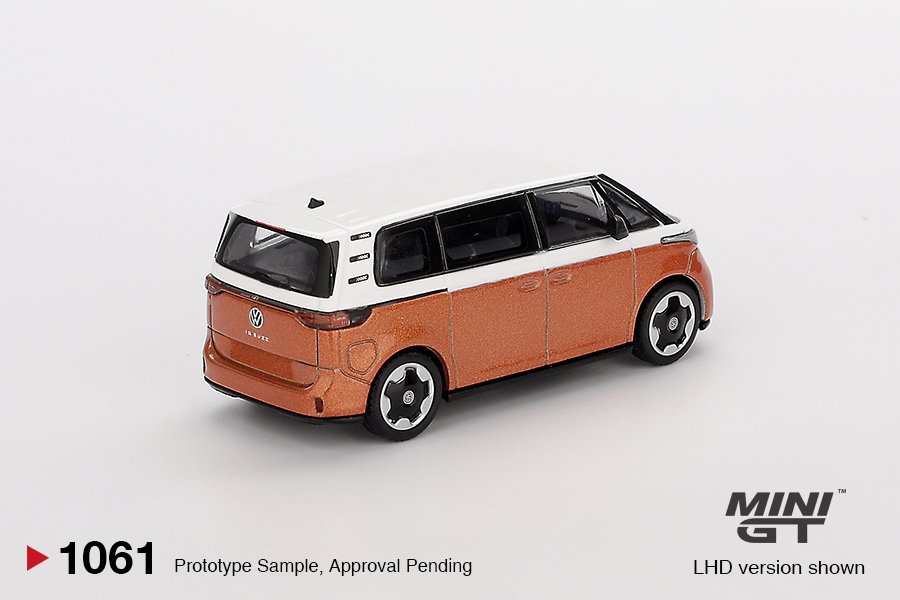 MINI GT #1061 — Volkswagen ID.Buzz Candy White / Energetic Orange - Image 4