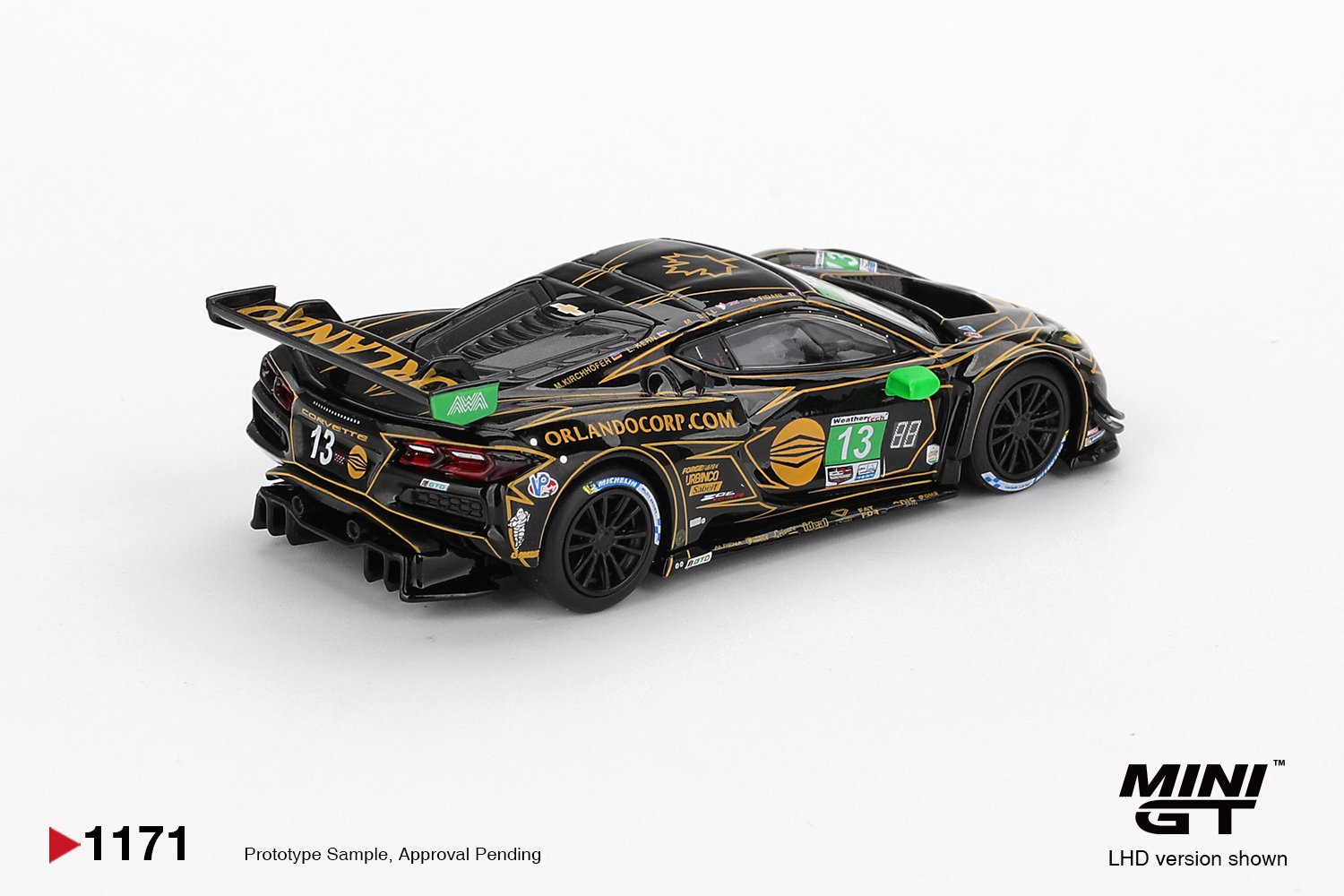 MINI GT #1171 — Chevrolet Corvette Z06 GT3.R #13 AWA 2025 IMSA Daytona 24 Hrs - Image 3