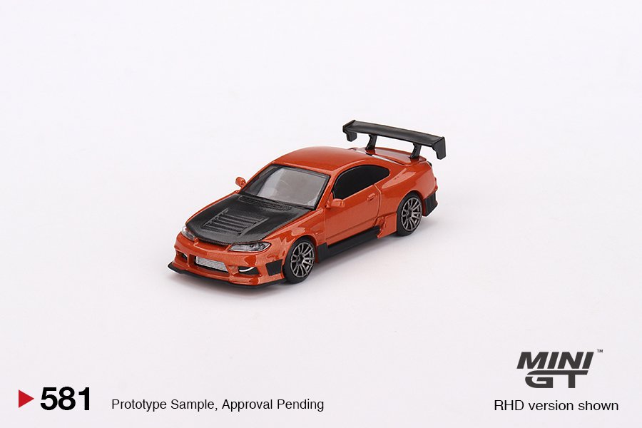 MINI GT #581 — Nissan Silvia S15 D-MAX Metallic Orange RHD version only - Image 3