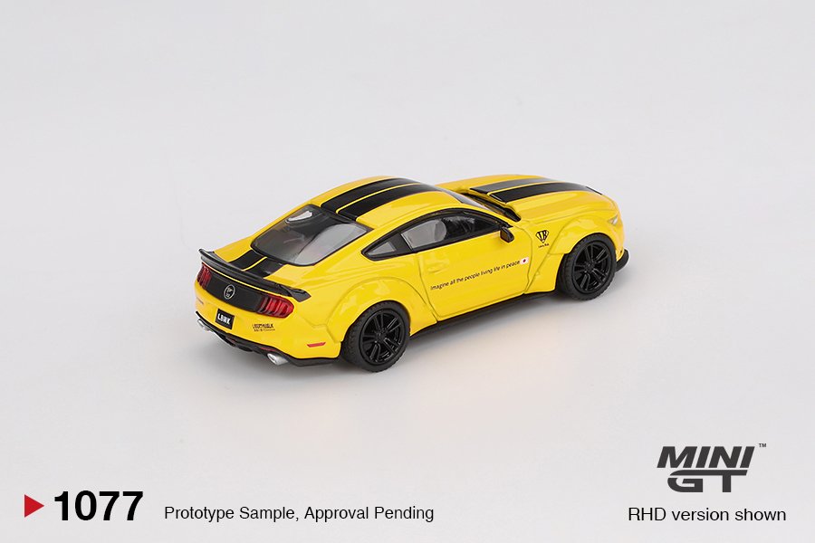 MINI GT #1077 — LB-WORKS FORD MUSTANG Triple Yellow - Image 4