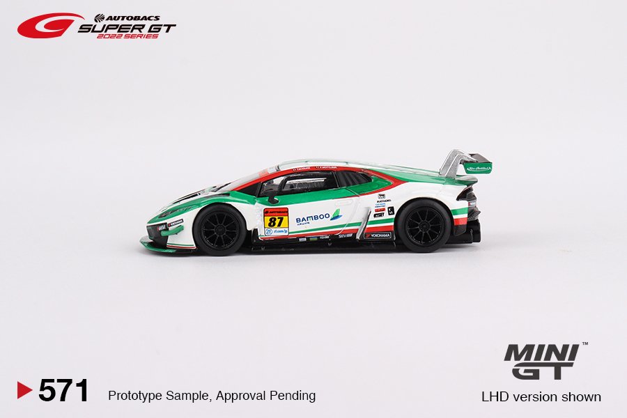 MINI GT #571 — Lamborghini Huracán GT3 EVO #87 “Bamboo Airways LAMBORGHINI GT3” JLOC 2022 SUPER GT SERIES - Image 5