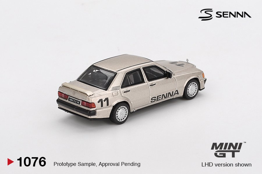 MINI GT #1076 — Mercedes-Benz 190 E 2.3-16 #11 Ayrton Senna 1984 Nürburgring Race of Champions w/ Figure - Image 3