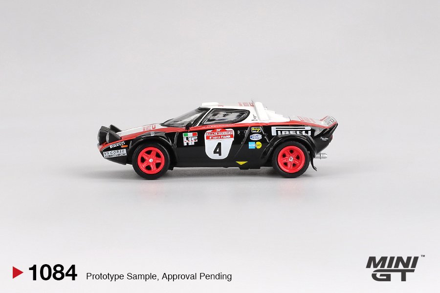 MINI GT #1084 — Lancia Stratos HF #4 1978 Rally Sanremo Winner - Image 4