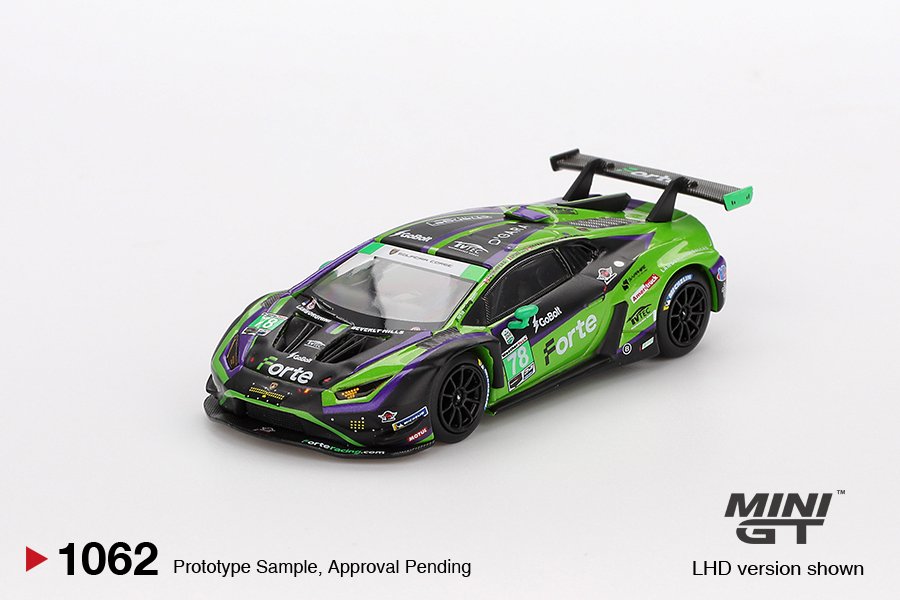 MINI GT #1062 — Lamborghini Huracán GT3 EVO2 #78 Forte Racing 2024 IMSA Daytona 24 Hrs - Image 3