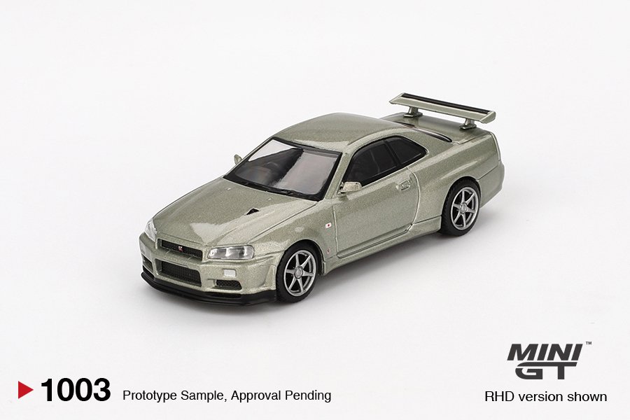 MINI GT #1003 — Nissan Skyline GT-R (R34) V-Spec II Nür Millenium Jade - Image 3
