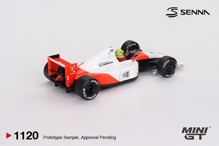 MINI GT #1120 — McLaren MP4/6 #1 Ayrton Senna 1991 Japanese Grand Prix 2nd Place Senna's Grand Prix Legends - Image 3