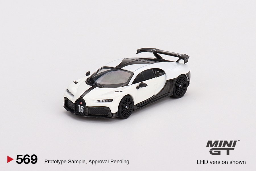 MINI GT #569 — Bugatti Chiron Pur Sport White - Image 3