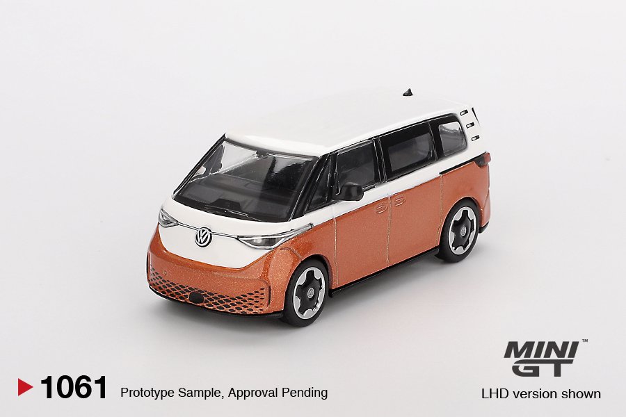 MINI GT #1061 — Volkswagen ID.Buzz Candy White / Energetic Orange - Image 3