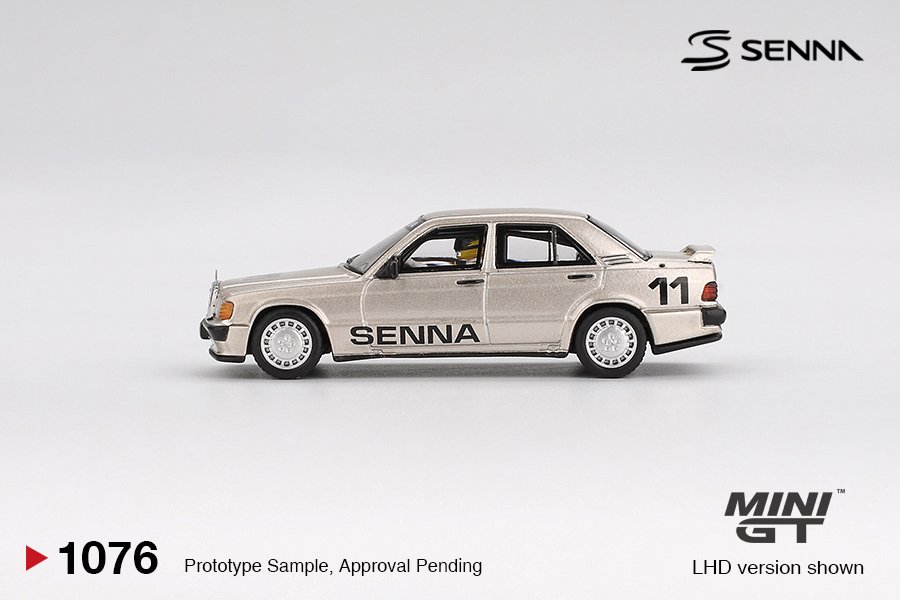 MINI GT #1076 — Mercedes-Benz 190 E 2.3-16 #11 Ayrton Senna 1984 Nürburgring Race of Champions w/ Figure - Image 4