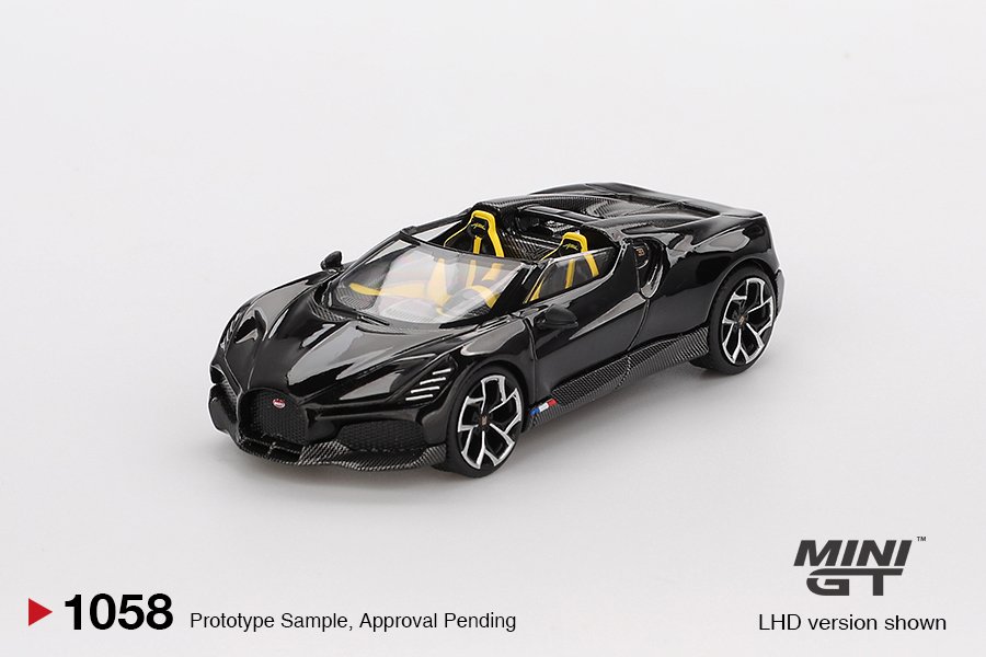 MINI GT #1058 — Bugatti W16 Mistral Black - Image 3