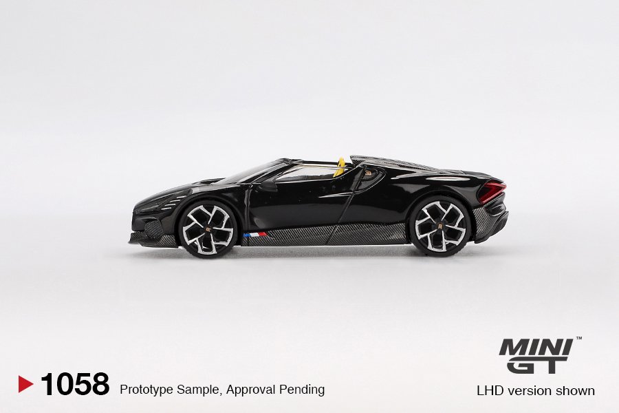 MINI GT #1058 — Bugatti W16 Mistral Black - Image 5