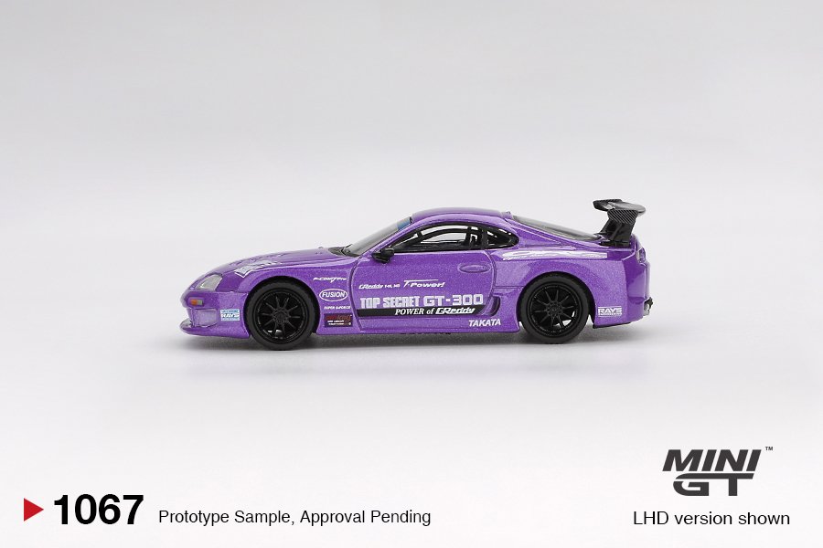 MINI GT #1067 — Toyota Supra (A80) Top Secret GT-300 Top Secret Purple - Image 5