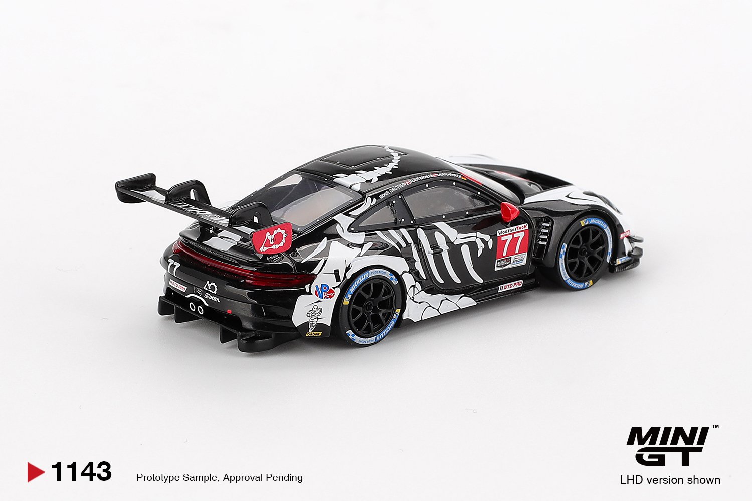 MINI GT #1143 — Porsche 911 GT3 R #77 AO Racing 2025 IMSA Petit Le Mans - Image 3