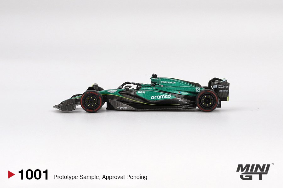MINI GT #1001 — Aston Martin AMR24 #18 Lance Stroll 2024 F1 2024 Bahrain GP - Image 5